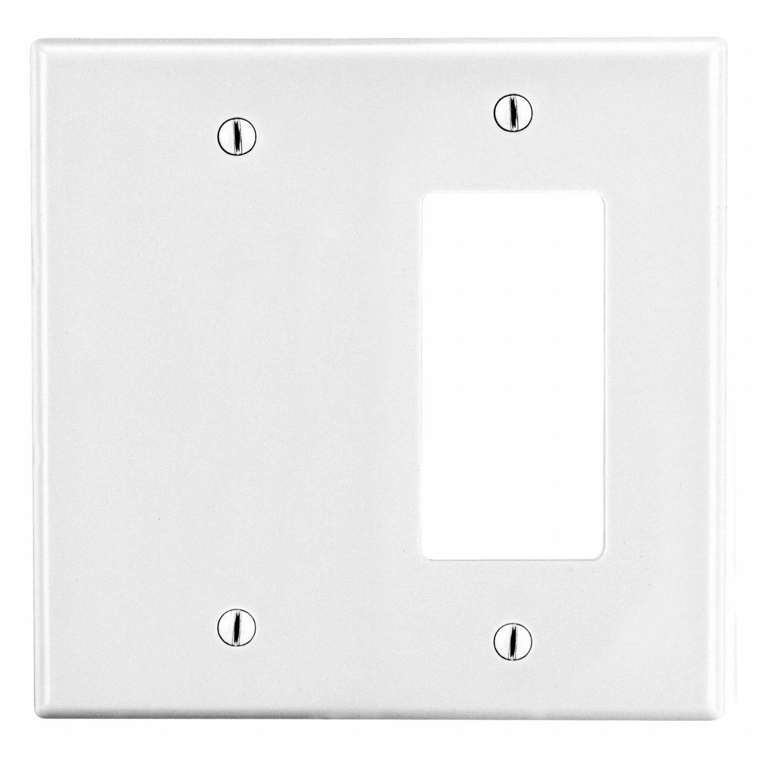 Hubbell P1326W Wallplate, 2-Gang 1) Decor 1) Blank, White - Cheap Fitting