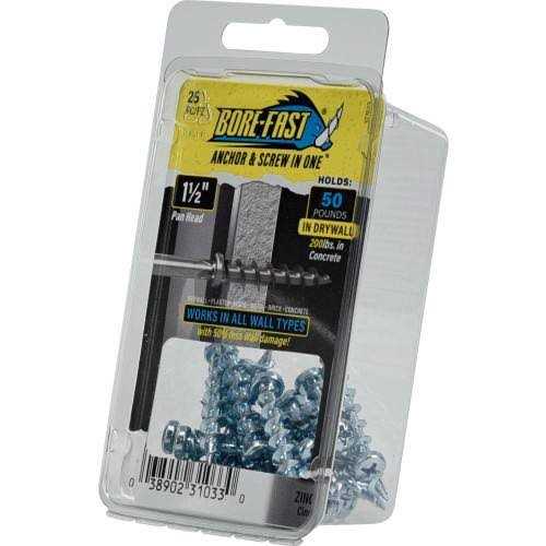 Hillman 1-1/2 in. Borefast Phillips Pan-Head Screw Anchors - Cheap Fitting
