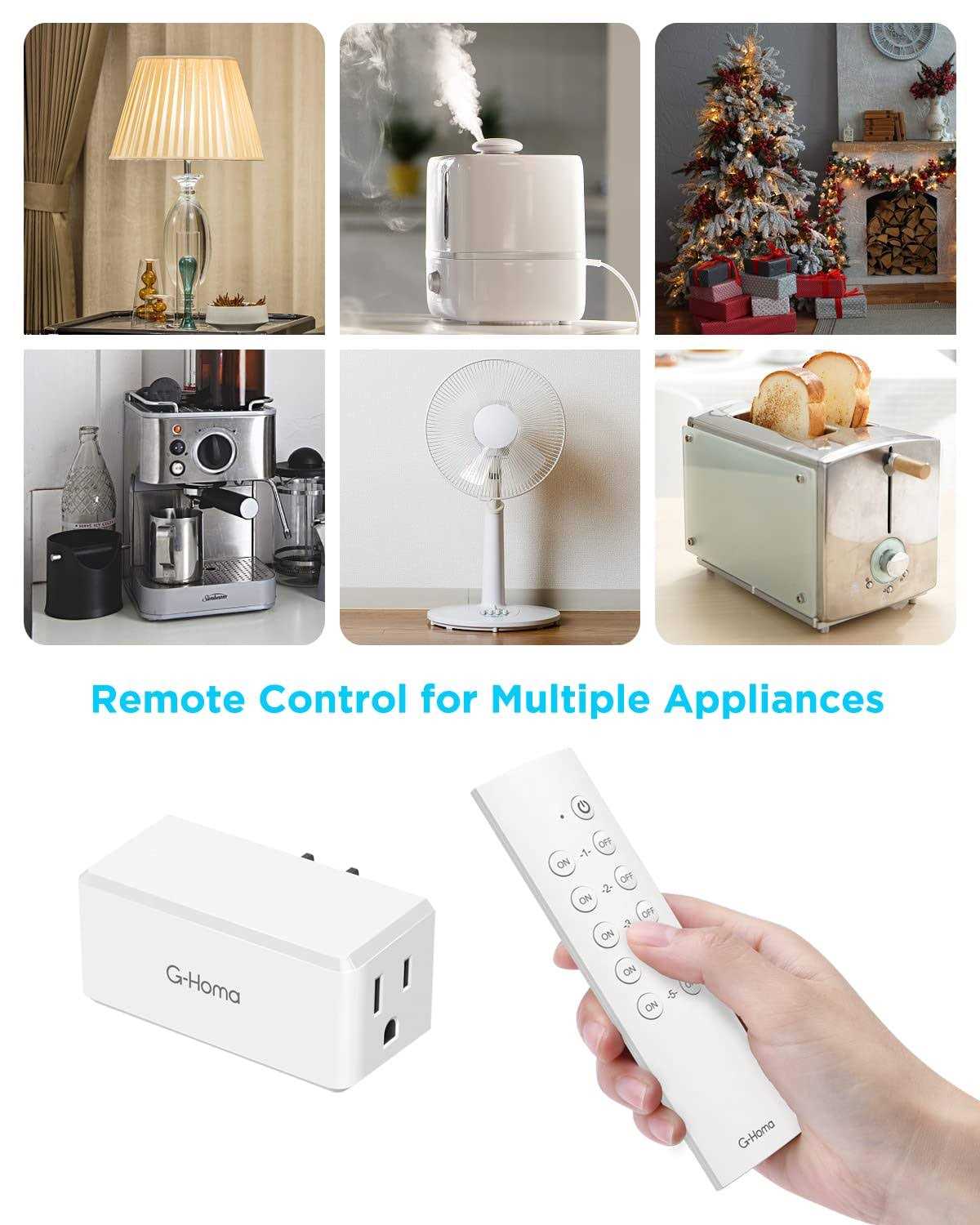 G-Homa Wireless Remote Control Outlet Plug Light Switches, Long Range with 2 Remotes and 5 Pack Outlets Plug for Light Bar - Cheap Fitting