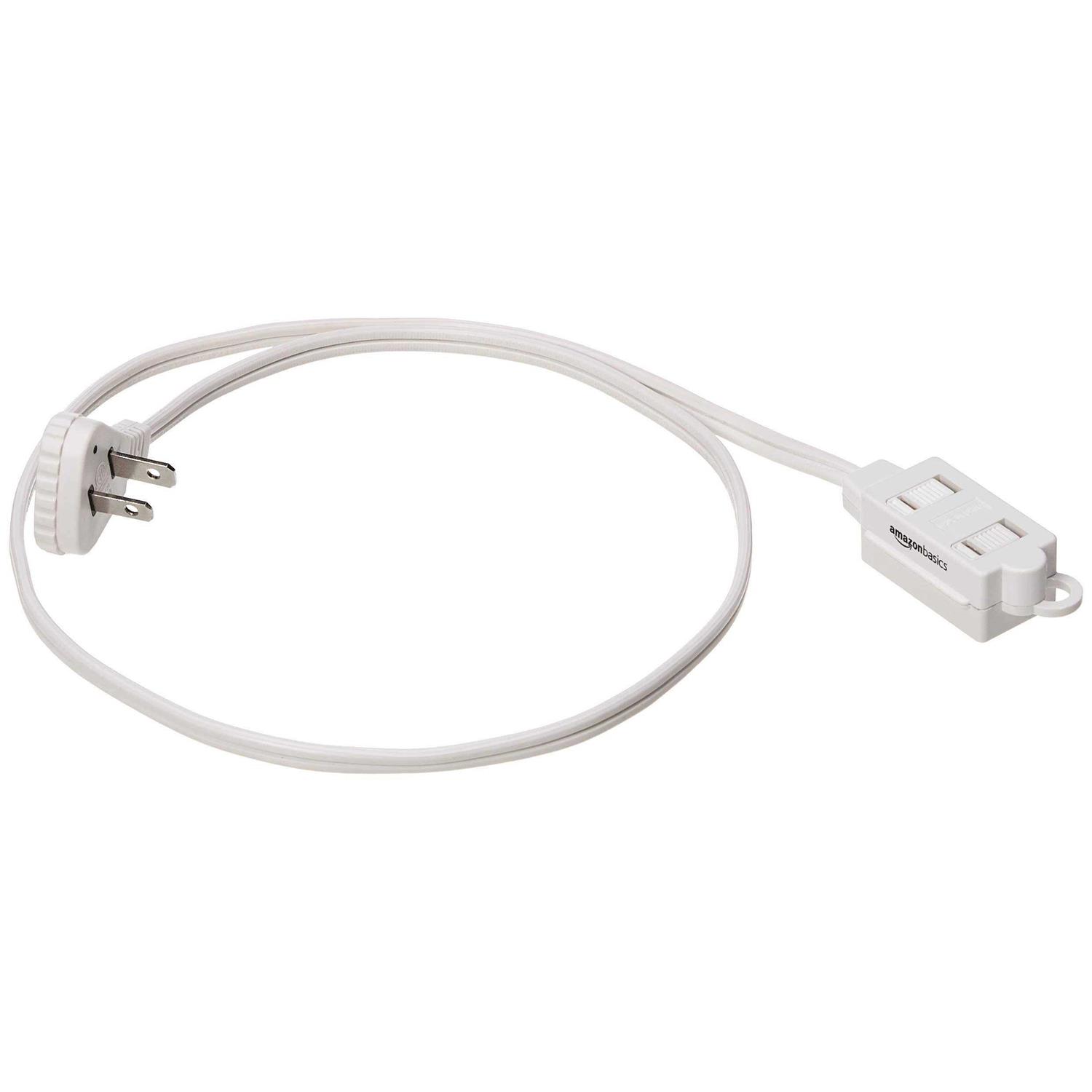 Amazon Basics 3-Foot 2-Prong Indoor Rectangular Extension Cord Power Strip - Cheap Fitting