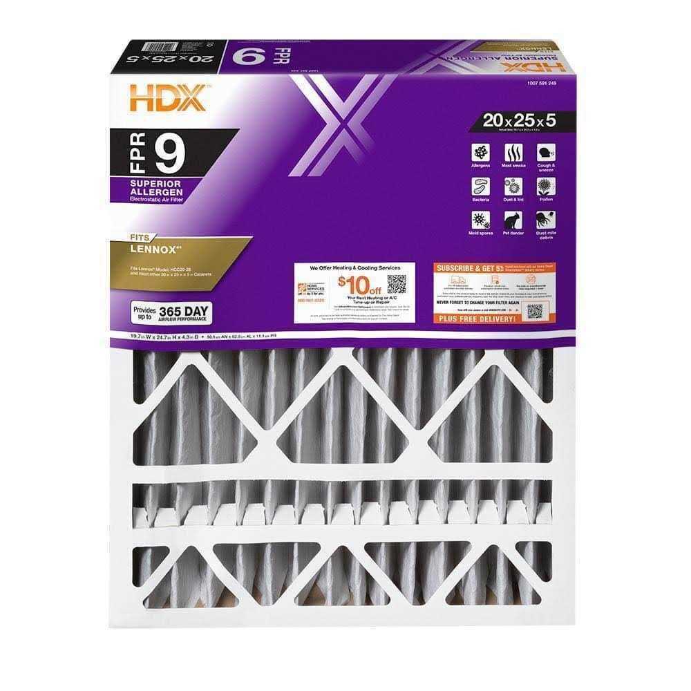 HDX 20 in. x 25 in. x Replacement Pleated Air Filter FPR 9 - Cheap Fitting