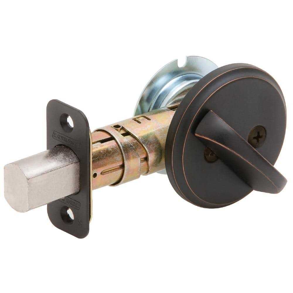 Schlage B80716 One-Sided Deadbolt Aged Bronze - Cheap Fitting