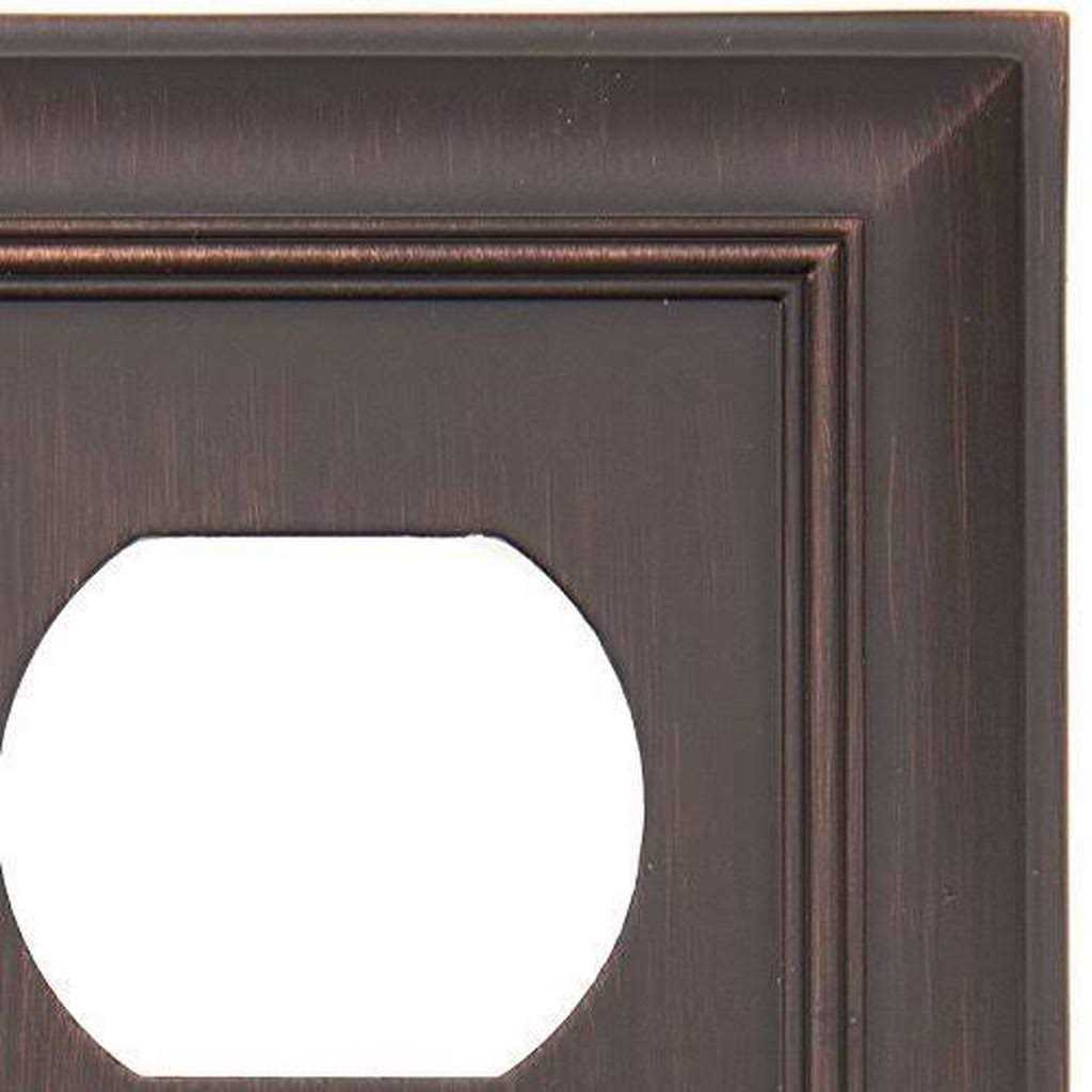 allen + roth Cosgrove 1-Gang Oil-Rubbed Bronze Zinc Indoor duplex Wall Plate Z1768D-EORB-N - Cheap Fitting