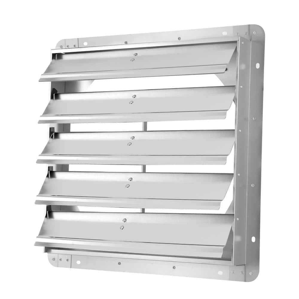 Aoibox 20 in. Square Aluminum Automatic Gravity Shutter Louver Static Roof Vent - Cheap Fitting
