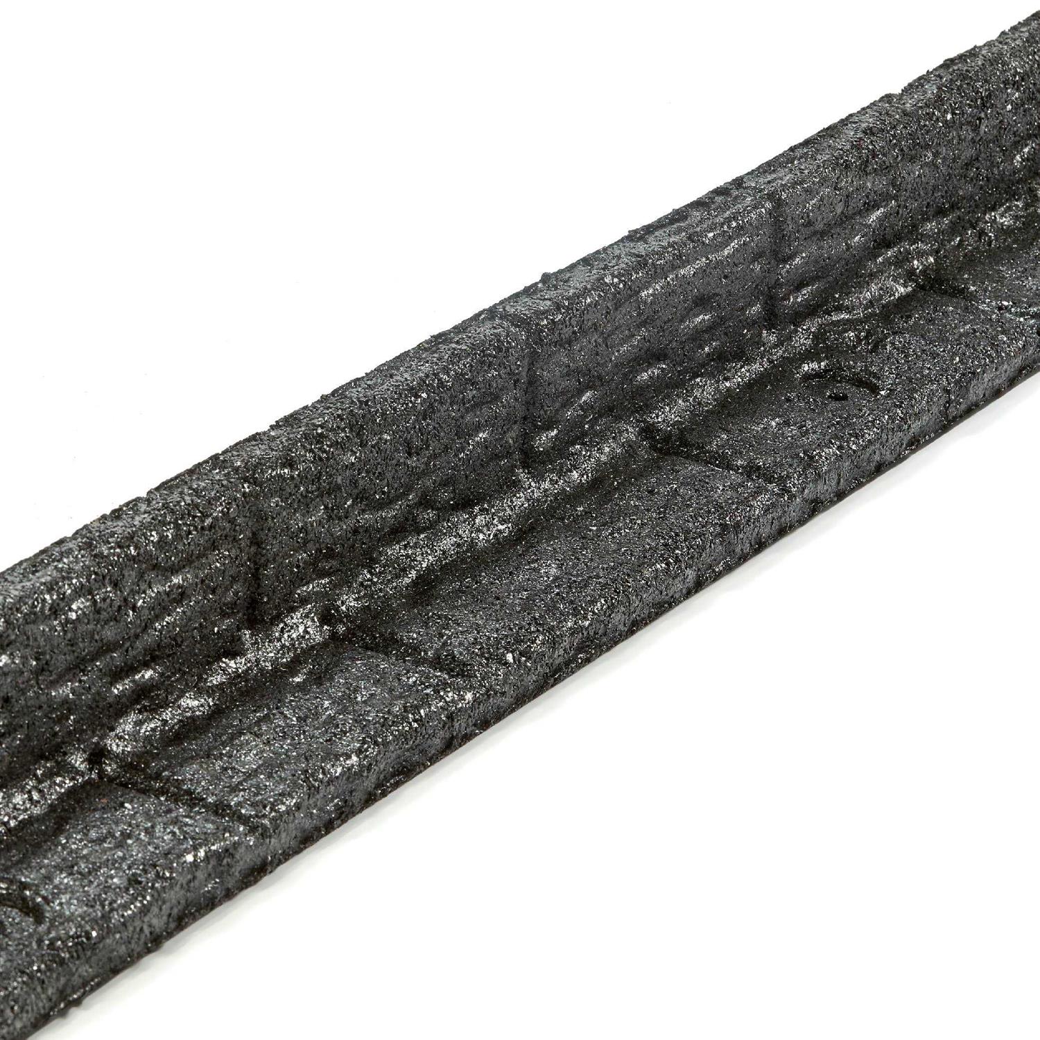 Rubberific 4-ft x 3-in Black Rubber Landscape Edging Section - Cheap Fitting