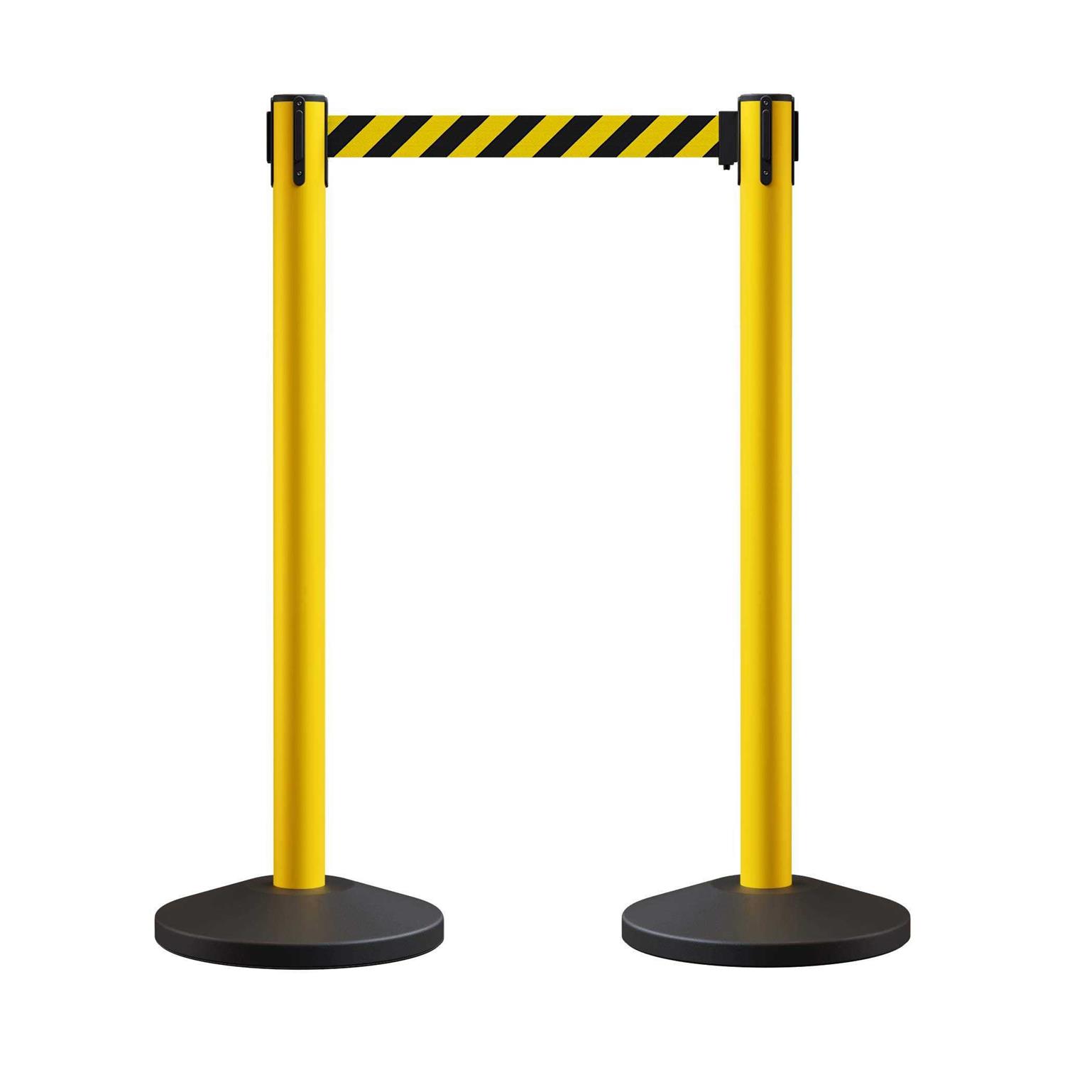 Crowd Control Warehouse CCW Series RBB-100 Set of 2 Stanchion Retractable Belt Barriers - Cheap Fitting