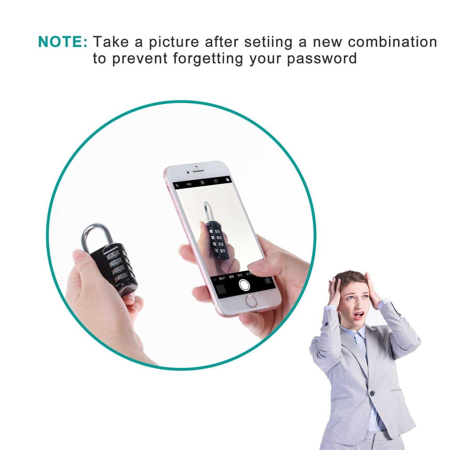 ZHEGE Combination Lock 4 Digit Outdoor Padlock for School Gym Locker - Cheap Fitting