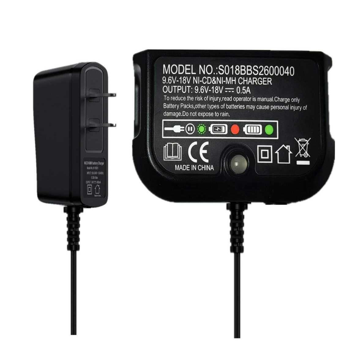 Replacement for Black&Decker 18V 14V 12V 9.6V NiCad & NiMh Battery Charger,Compatible with Battery HPB18 HPB14 HPB12 HPB18-OPE FSB18 FSB14 FS12B - Cheap Fitting