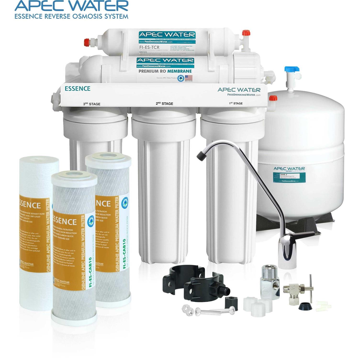 APEC Water Systems APEC Top Tier 5-Stage Ultra Safe Reverse Osmosis Drinking Water Filter System - Cheap Fitting