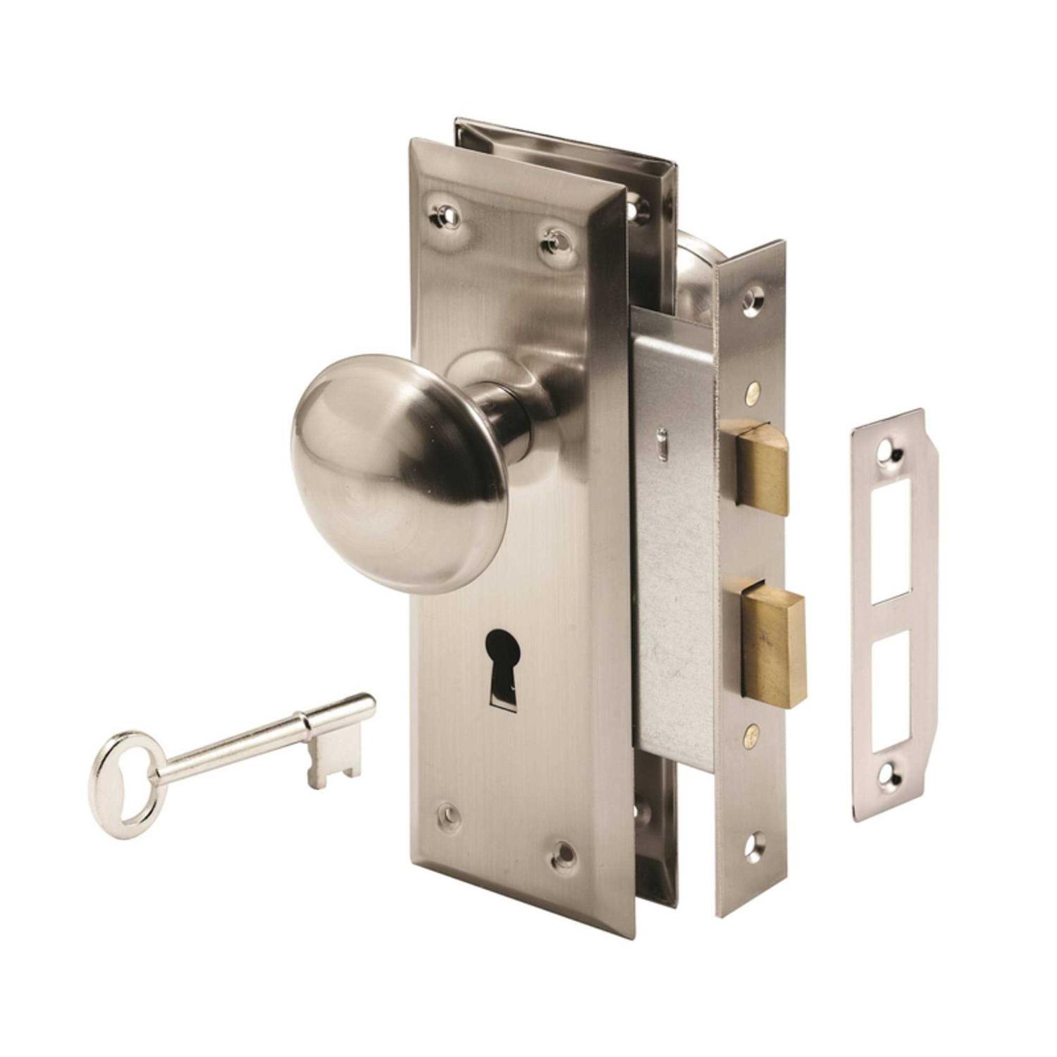 Prime Line Satin Nickel Keyed Mortise Lock Set - Cheap Fitting
