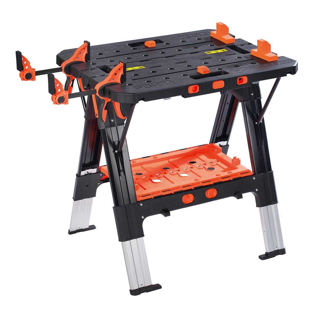 Pony 31-in W x 32-in H Black and Orange Plastic Adjustable Height Work Bench - Cheap Fitting