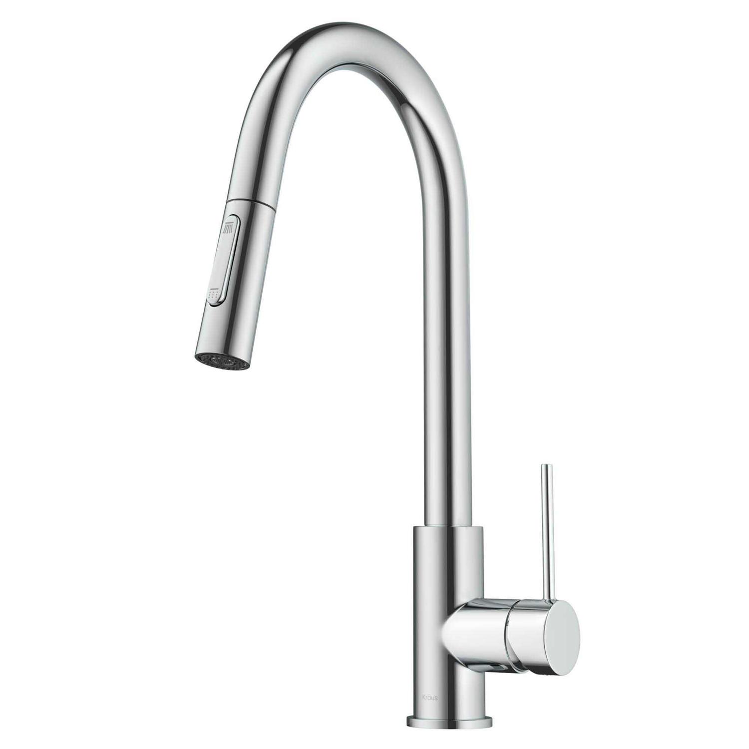 Kraus Oletto Contemporary Pull-Down Single Handle Kitchen Faucet in Chrome KPF-3104CH - Cheap Fitting