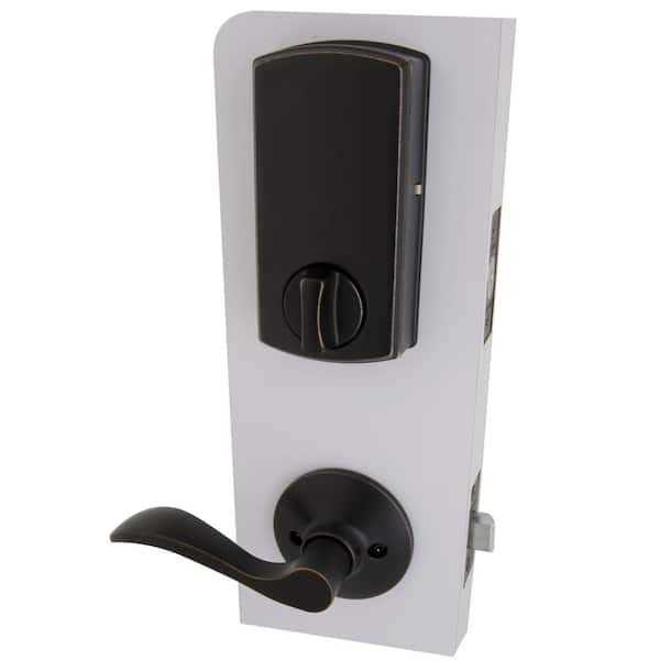 Defiant Castle Aged Bronze Electronic Single Cylinder Deadbolt with Naples Handle Combo Pack - Cheap Fitting