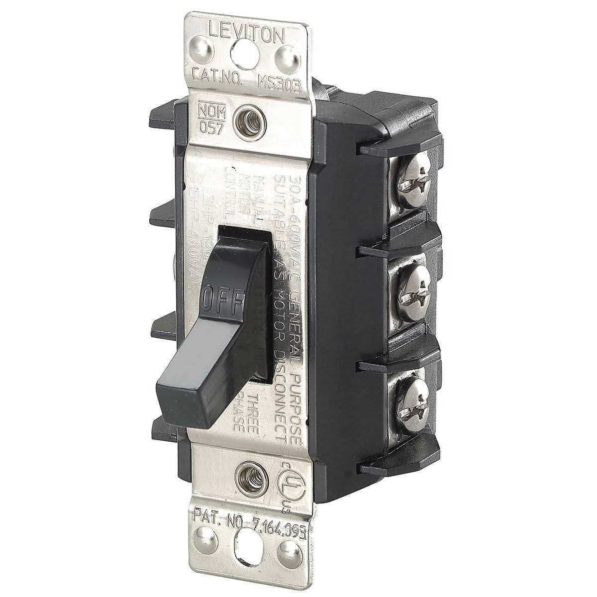 Leviton MS303-DS 30A 3P Motor Switch - Cheap Fitting