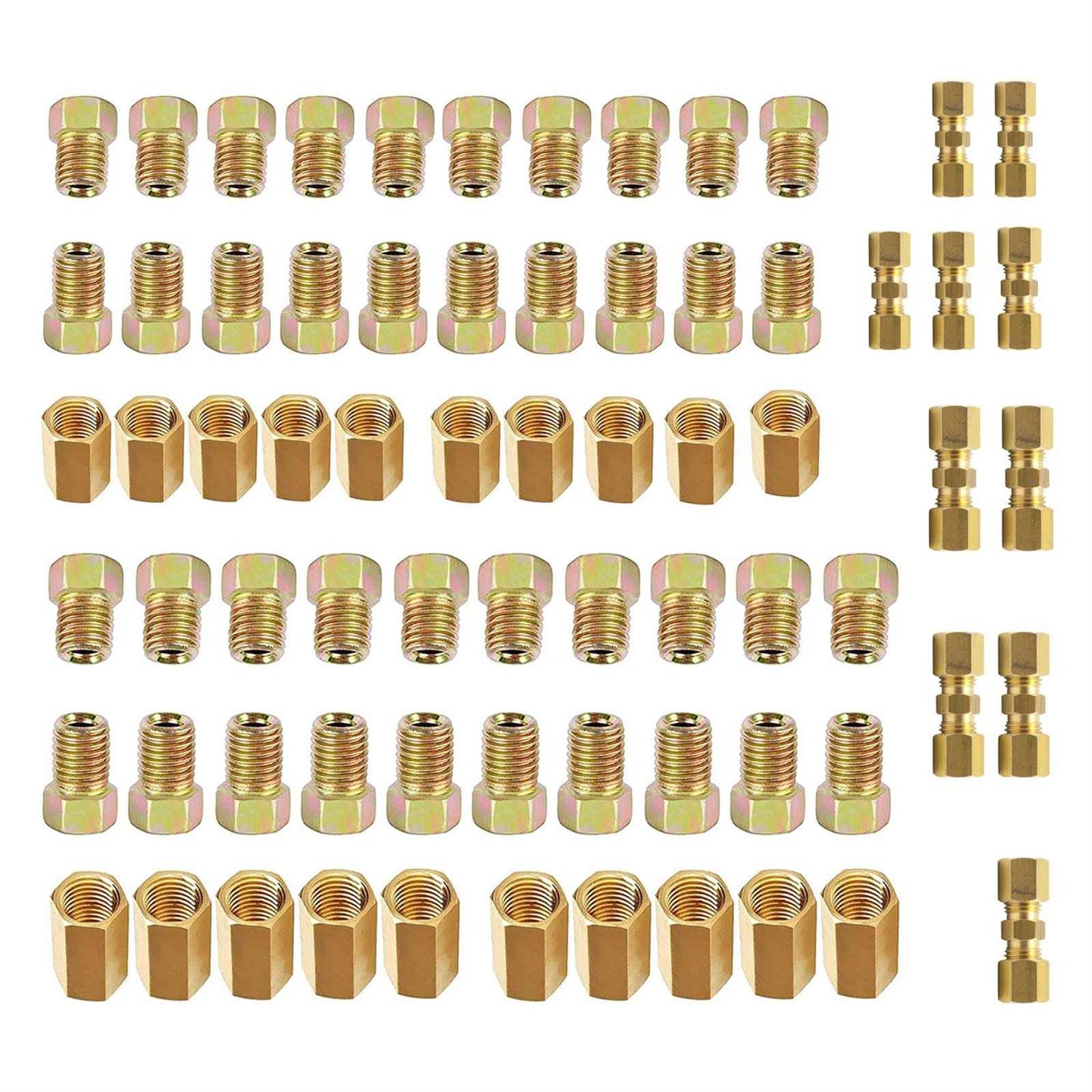 Legines Brakeline fittings 3/16and 1/4nuts,unions,compression fittings kit 70 Pieces - Cheap Fitting