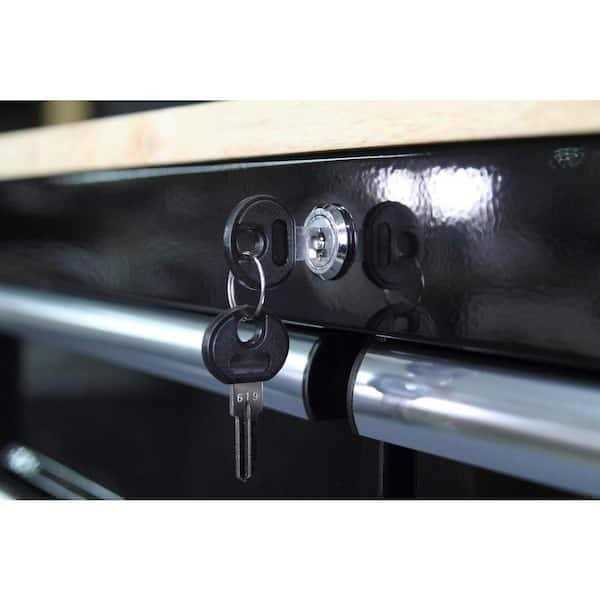 Husky 36 in. 3-Drawer Rolling Tool Cart with Wood Top - Cheap Fitting