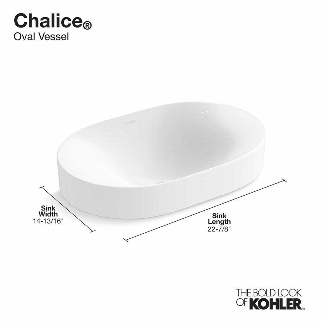 KOHLER K-31701-0 Chalice Oval Vessel Bathroom Sink - Cheap Fitting