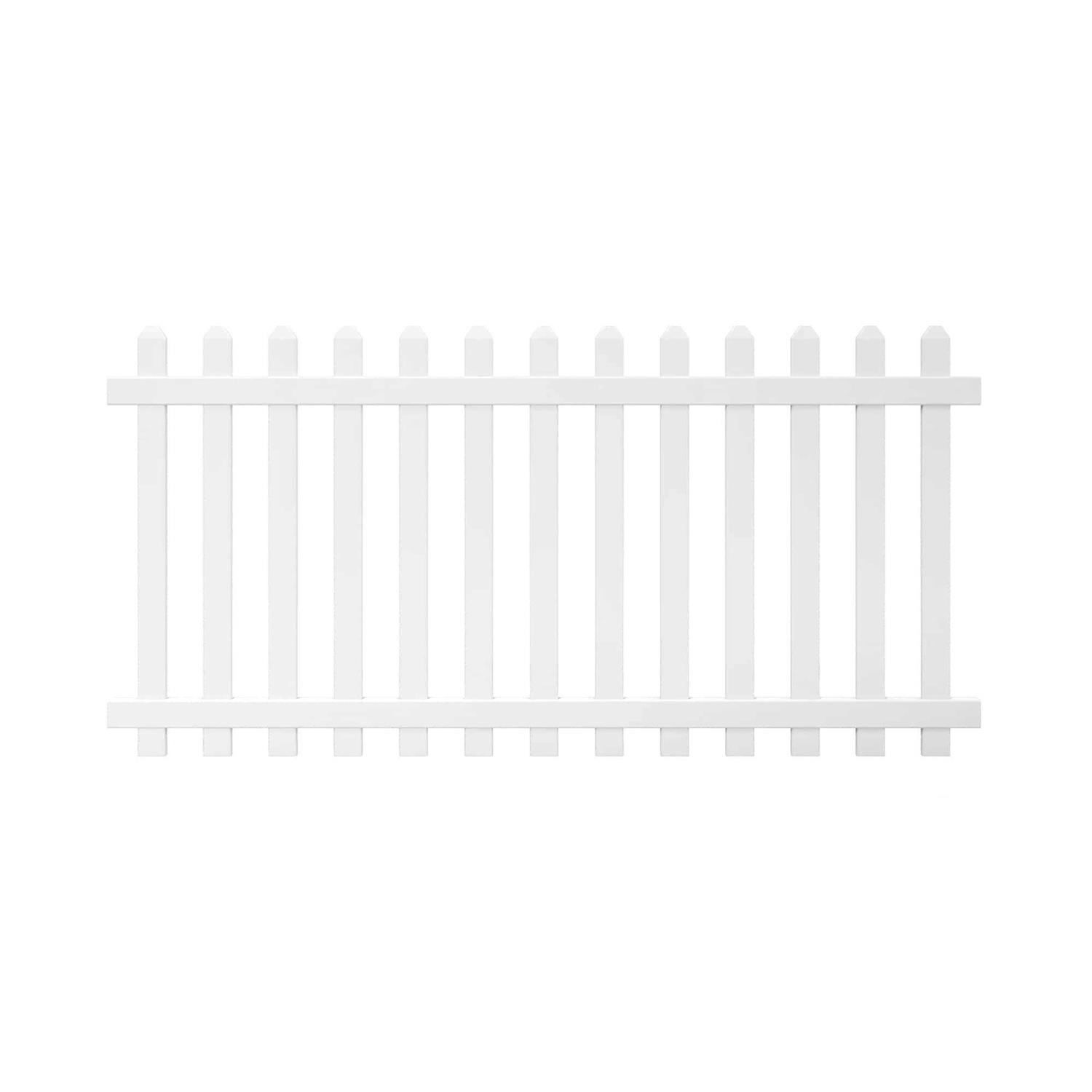 Glendale 4 ft. x 8 ft. White Vinyl Dog Ear Picket Fence Panel Outdoor Essentials 152811 - Cheap Fitting