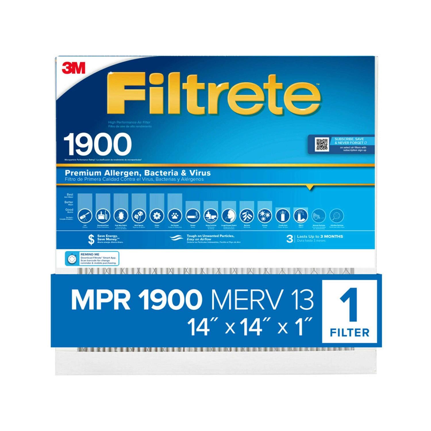 Filtrete Premium Allergen Bacteria and Virus Air Filter 1900 MPR - Cheap Fitting