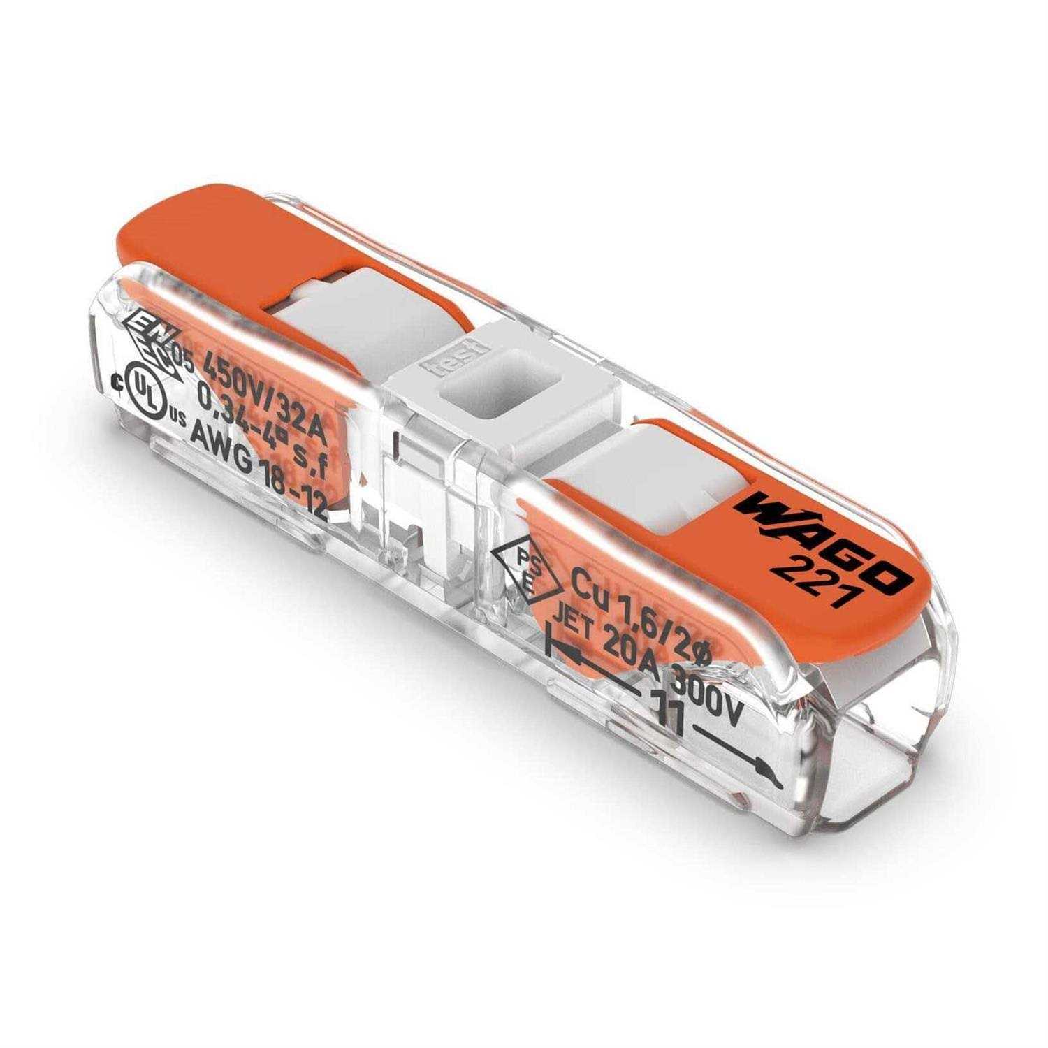 WAGO 221-2401 Inline Splicing Connector with Lever - Cheap Fitting