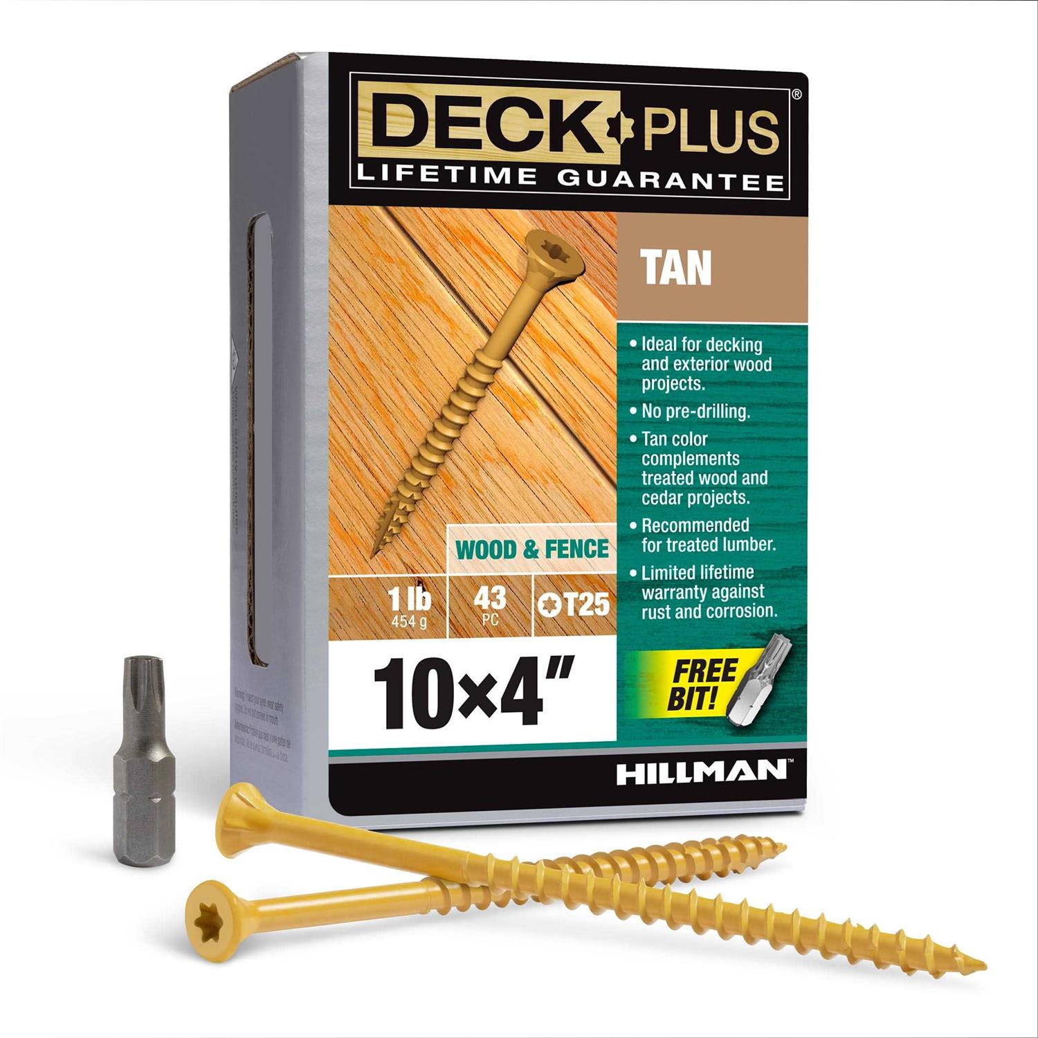 Deck Plus No. 10 x 4 in. L Star Flat Head Exterior Deck Screws 1 lb 48423 - Cheap Fitting