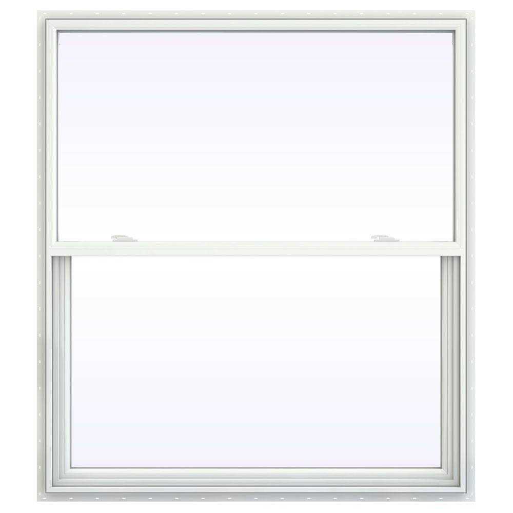 JELD-WEN 2500 Series Vinyl Single Hung Window with Fiberglass Mesh Screen - Cheap Fitting