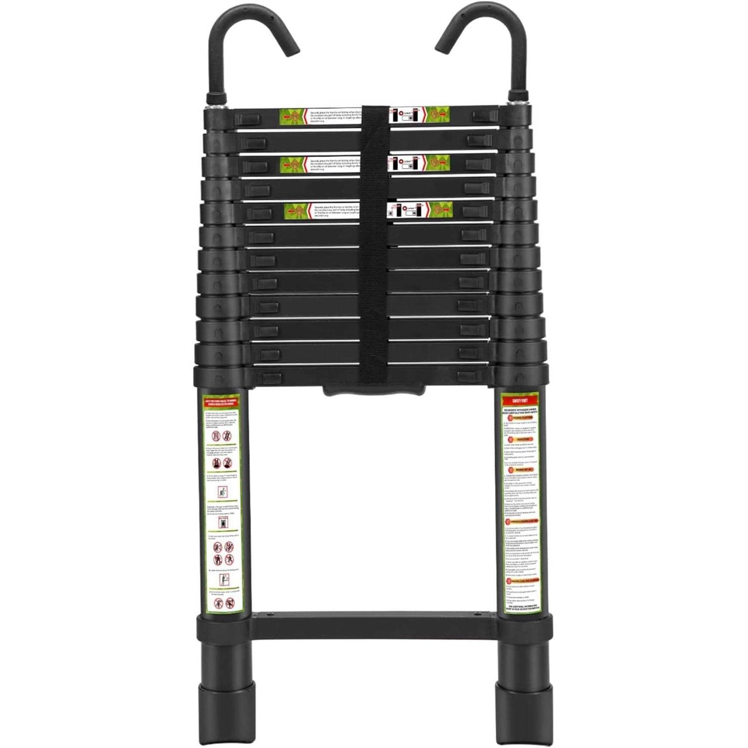 RIKADE Telescopic Ladder Aluminum Telescoping Ladder with Non-Slip Feet and Stable Hook, Portable Extension Ladder for Household and Outdoor - Cheap Fitting