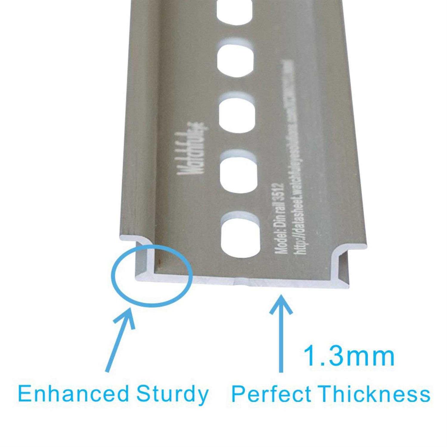 WatchfulEyE DIN Rail Mounting Bracket Rack Mount DIN Rail Kit Rack Ears DIN Rail Slotted Aluminum Alloy Oxidation Length 17 Inch Width 35mm Height - Cheap Fitting