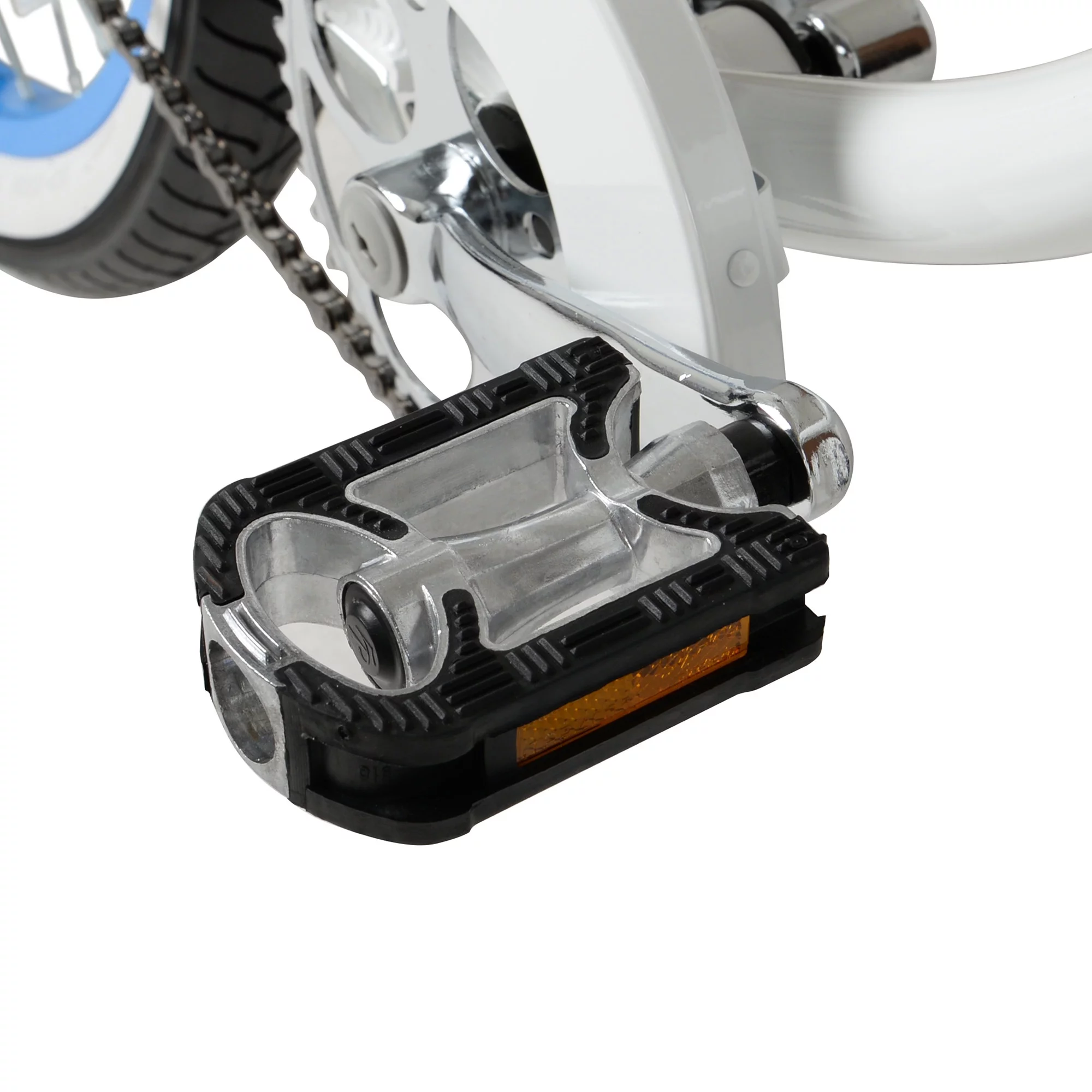 Hyper Bicycle Women's 26 In. Beach Cruiser, White with Blue Rim - Cheap Fitting