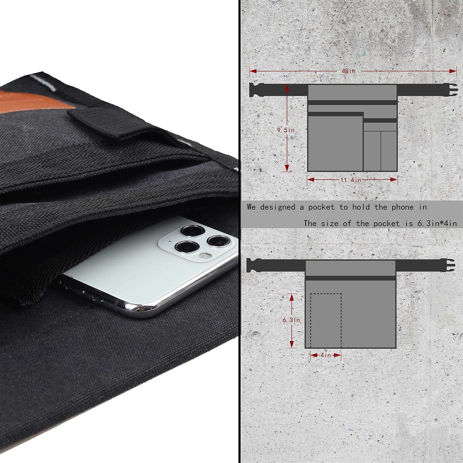 VIDAR TOOLS 6-Pocket Single Side Tool Belt Pouch/Utility Belt Bag/Tool Apron for Carpenter/Gardening/Waist .Durable Canvas Construction.Comfortable - Cheap Fitting