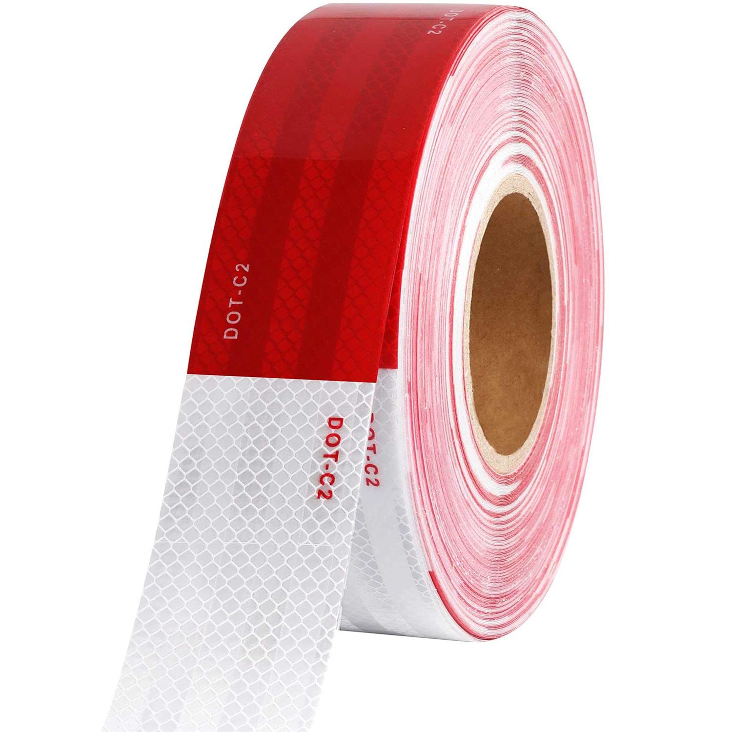 WAENLIR 2 inch Reflective Safety Tape DOT-C2 Waterproof Red and White Adhesive Conspicuity Tape for trailer - Cheap Fitting