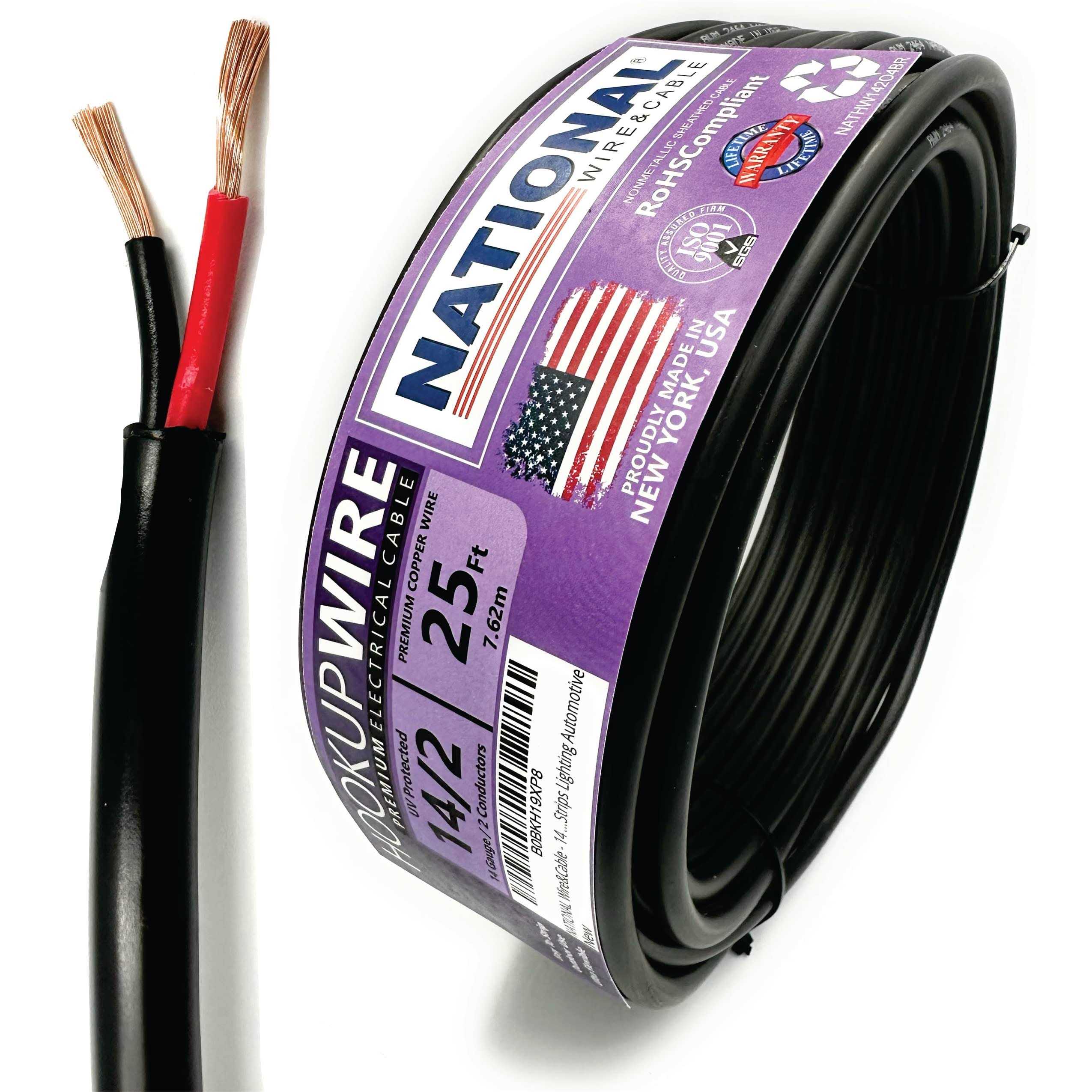NATIONAL Wire&Cable Gauge 2 Conductors Premium Electrical Wire Made in USA - Cheap Fitting