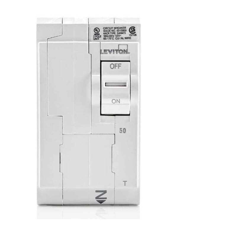 Leviton LB250-T 50A 2-Pole Standard Thermal Magnetic Branch Circuit Breaker - Cheap Fitting
