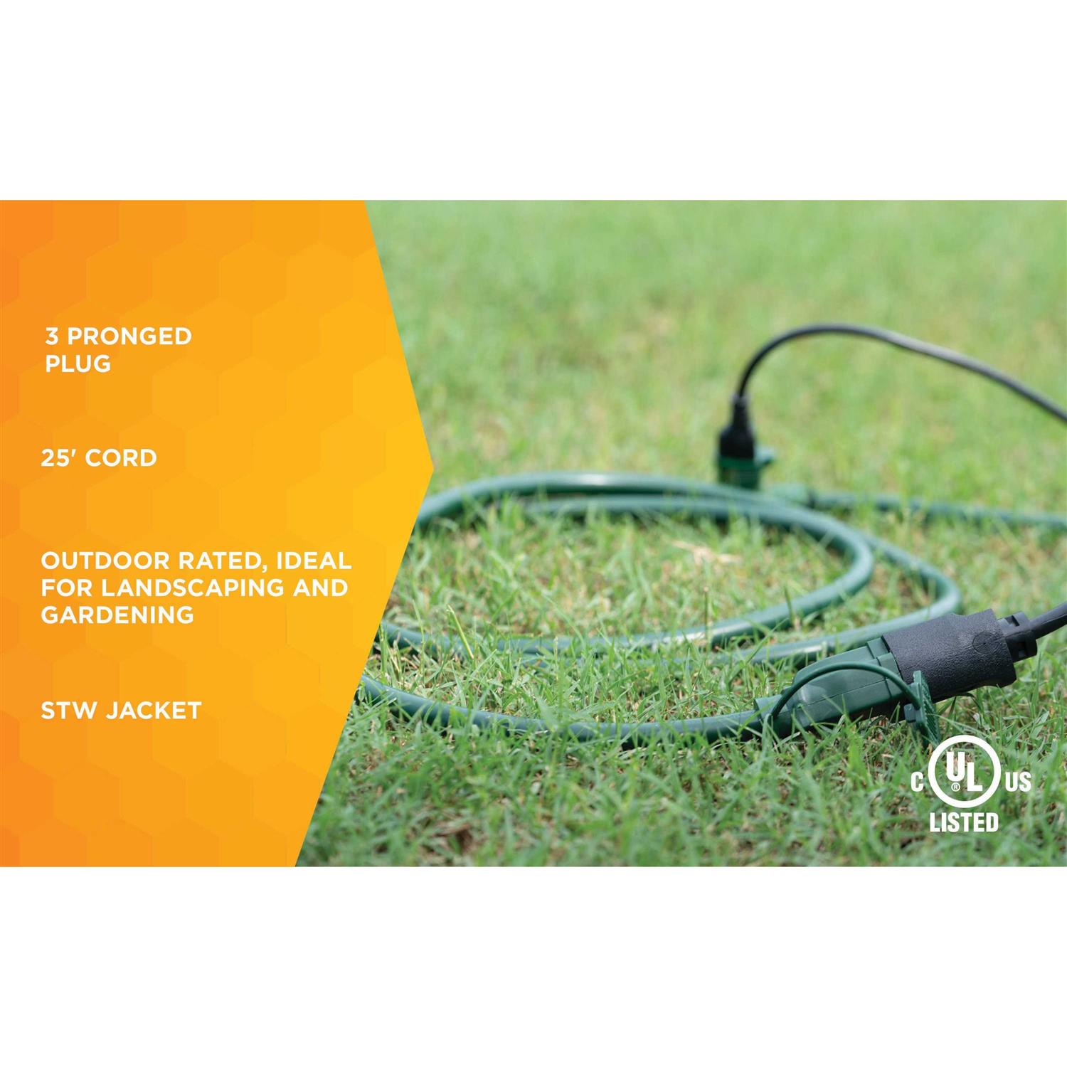 Woods Products 3030 Green Yard Master 3030 3-Outlet Extension Cord - Cheap Fitting