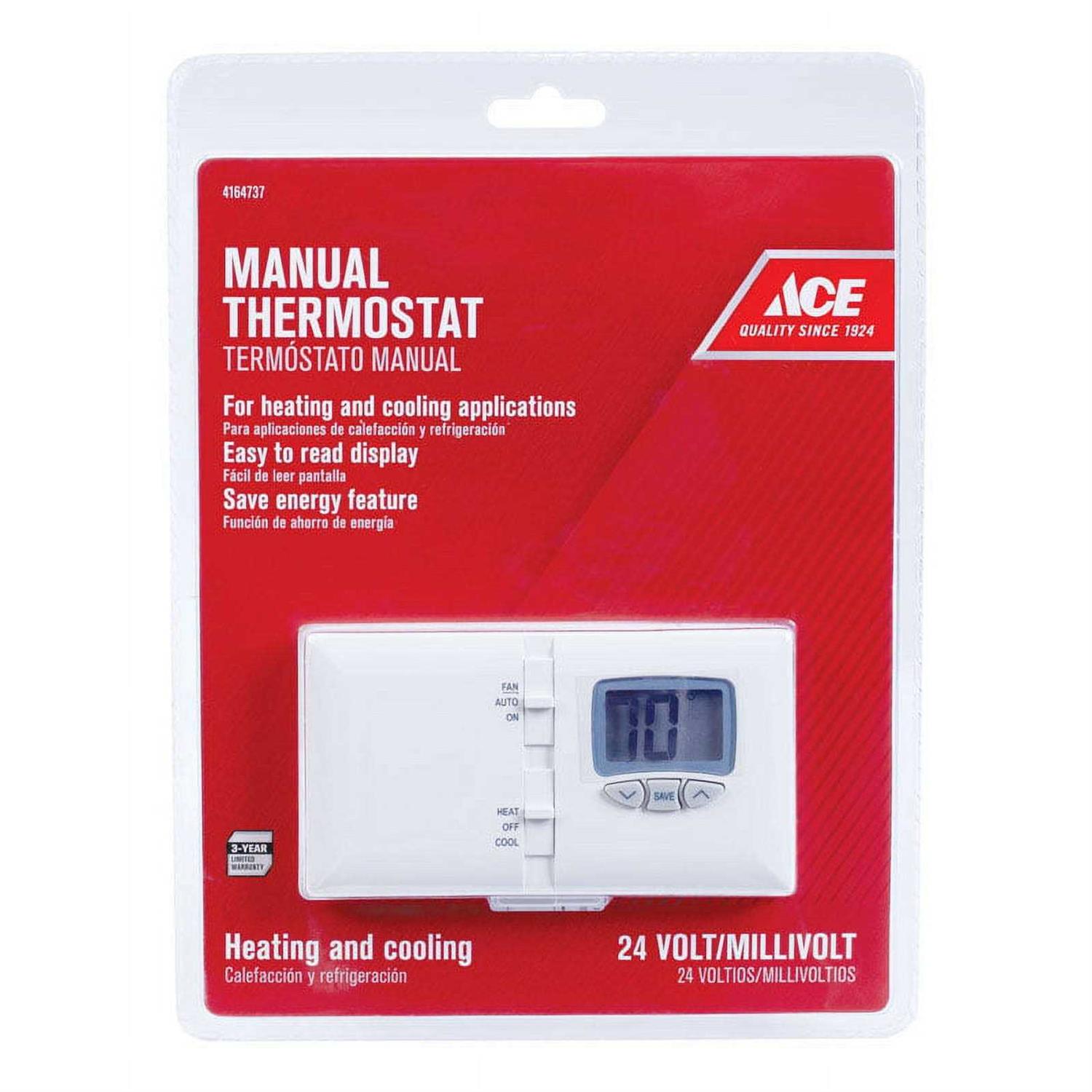 Ace Heating and Cooling Push Buttons Thermostat - Cheap Fitting