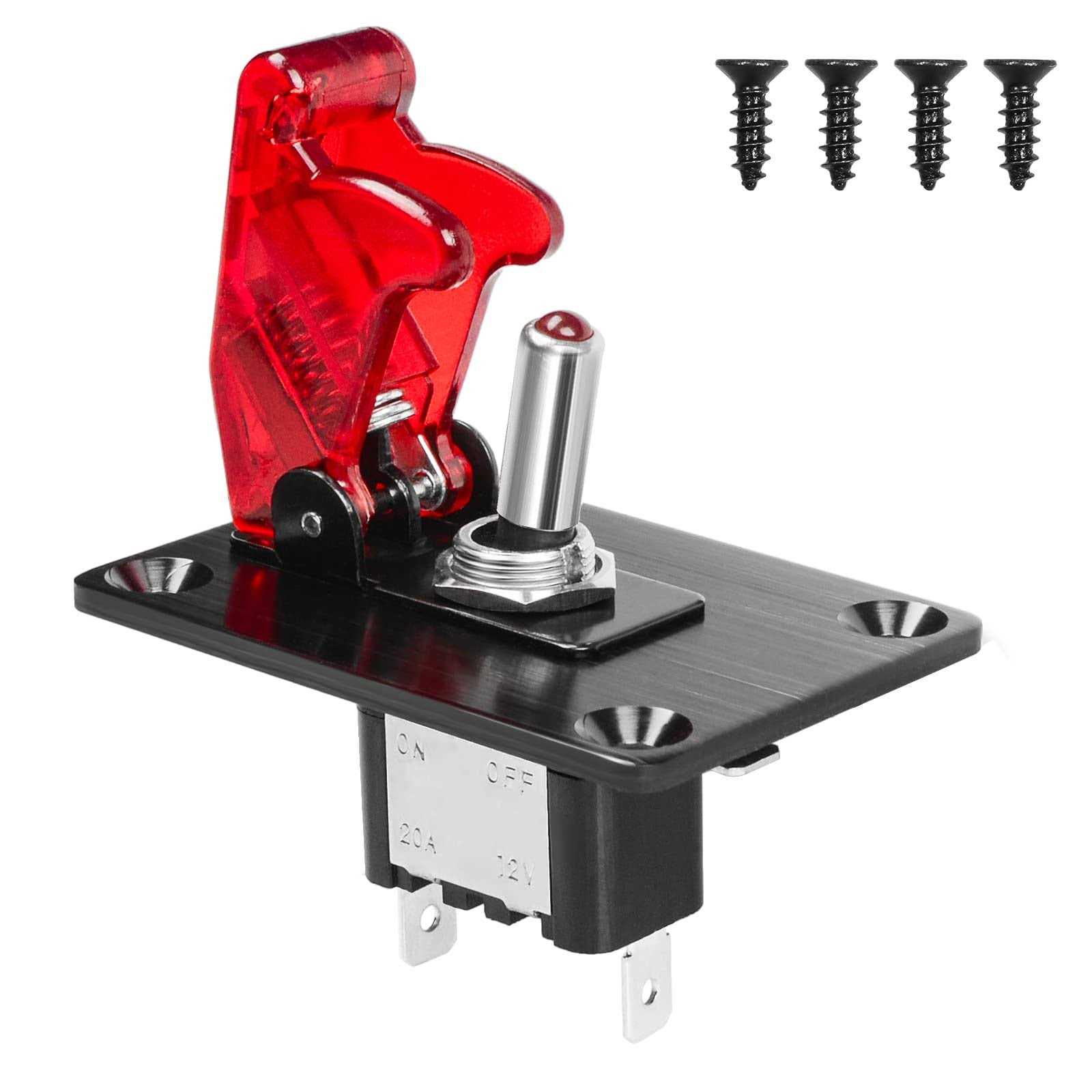 GUETNEU Button Switch Rocker Switch Toggle Switch Two Pin Two Position Power Transfer Switch with Mounting Plate,Waterproof Cap - Cheap Fitting