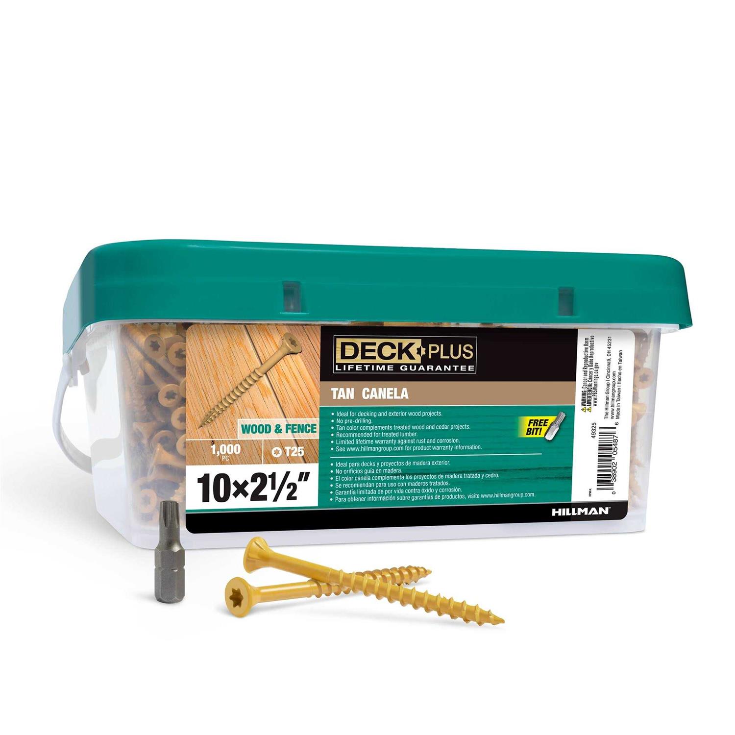 Deck Plus #10 x 2-1/2-in Wood To Wood Deck Screws - Cheap Fitting