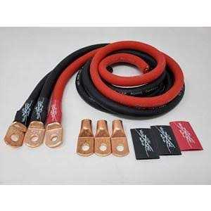 Sky High Car Audio Sky High Oversized 1/0 Gauge AWG Big 3 Upgrade Red/Black Electrical Wiring Kit - Cheap Fitting