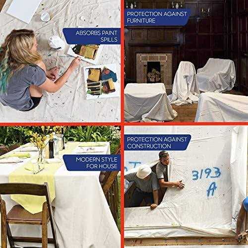 Tarps Now 10oz Painters Tarps Drop Cloth Cotton Canvas Tarp - Cheap Fitting