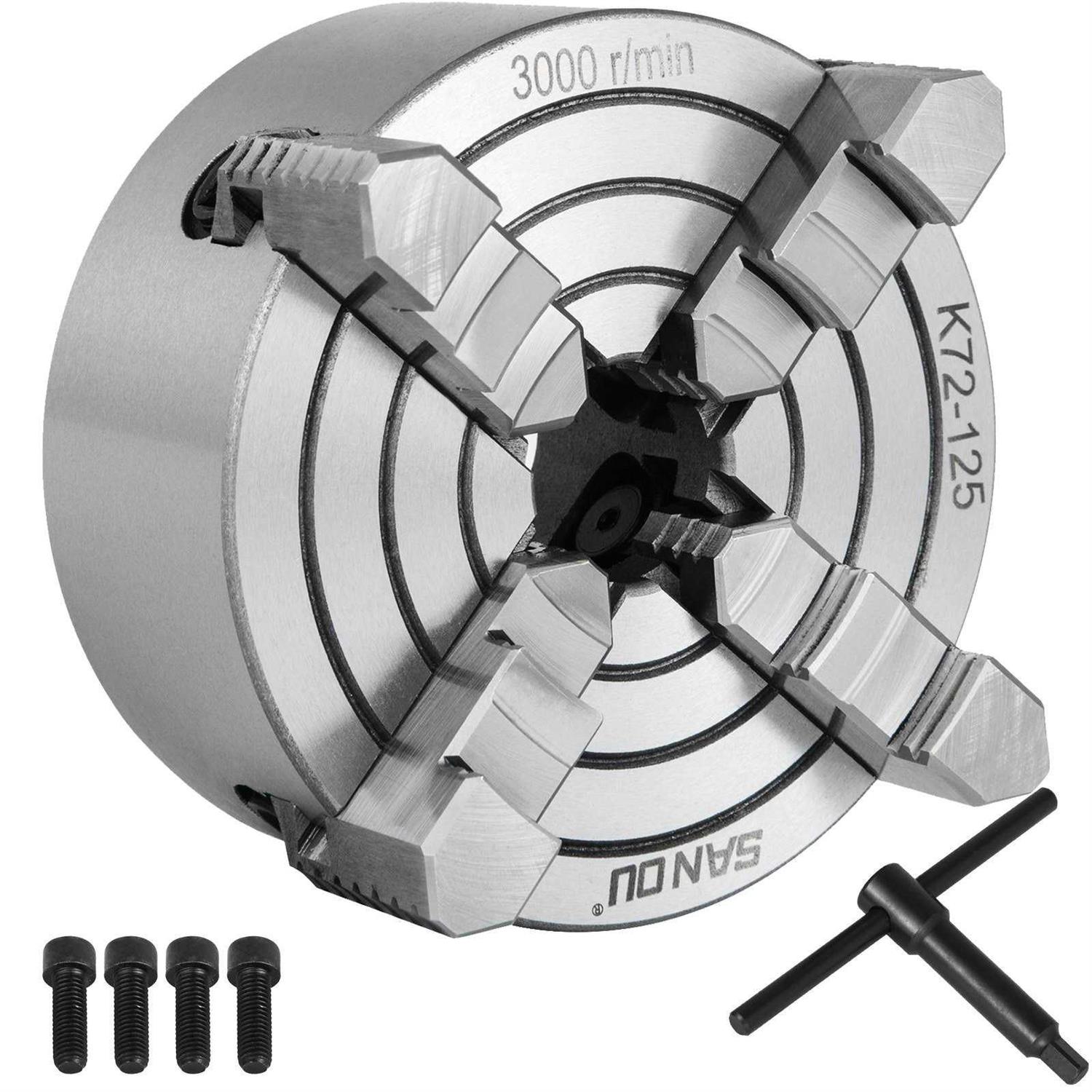 VEVOR Metal Lathe Chuck 4-Jaw Independent 5 Cast Iron Milling Turning CNC KPK72-12500000001V0 - Cheap Fitting