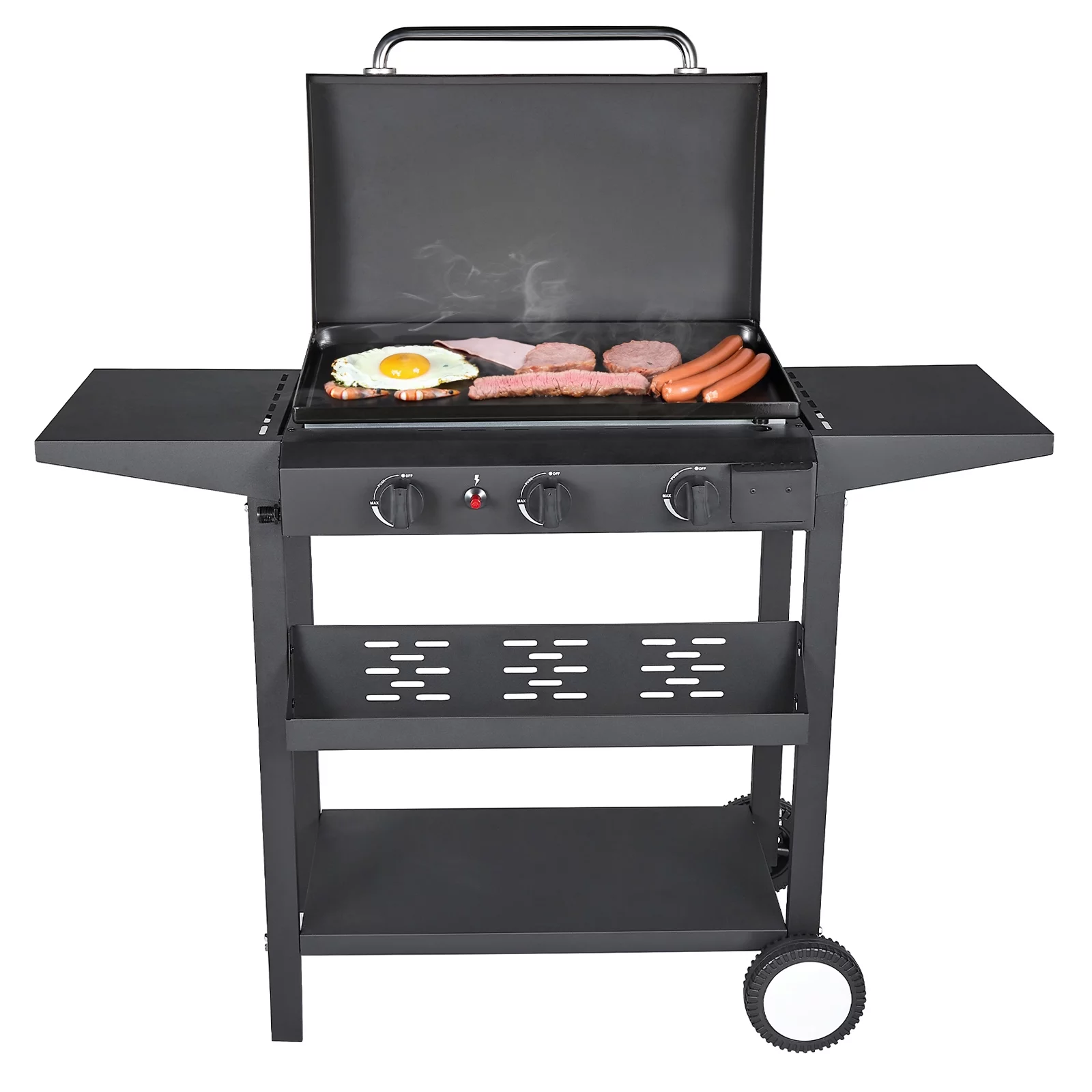 SUGIFT 3 Burner Propane Gas BBQ Grill with Side Shelves - Cheap Fitting