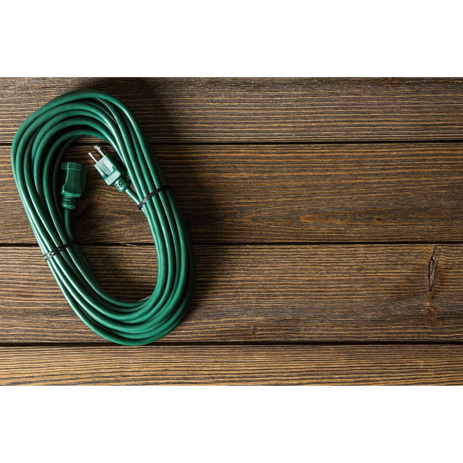 Utilitech 40′ Green 16/3 3-Prong Outdoor Sjtw Light Duty General Extension Cord UT880628 - Cheap Fitting