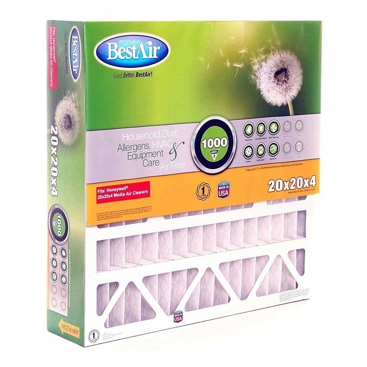 Bestair 4823290 20 x 20 x 4 in. 8 Merv Pleated Air Filter - Cheap Fitting