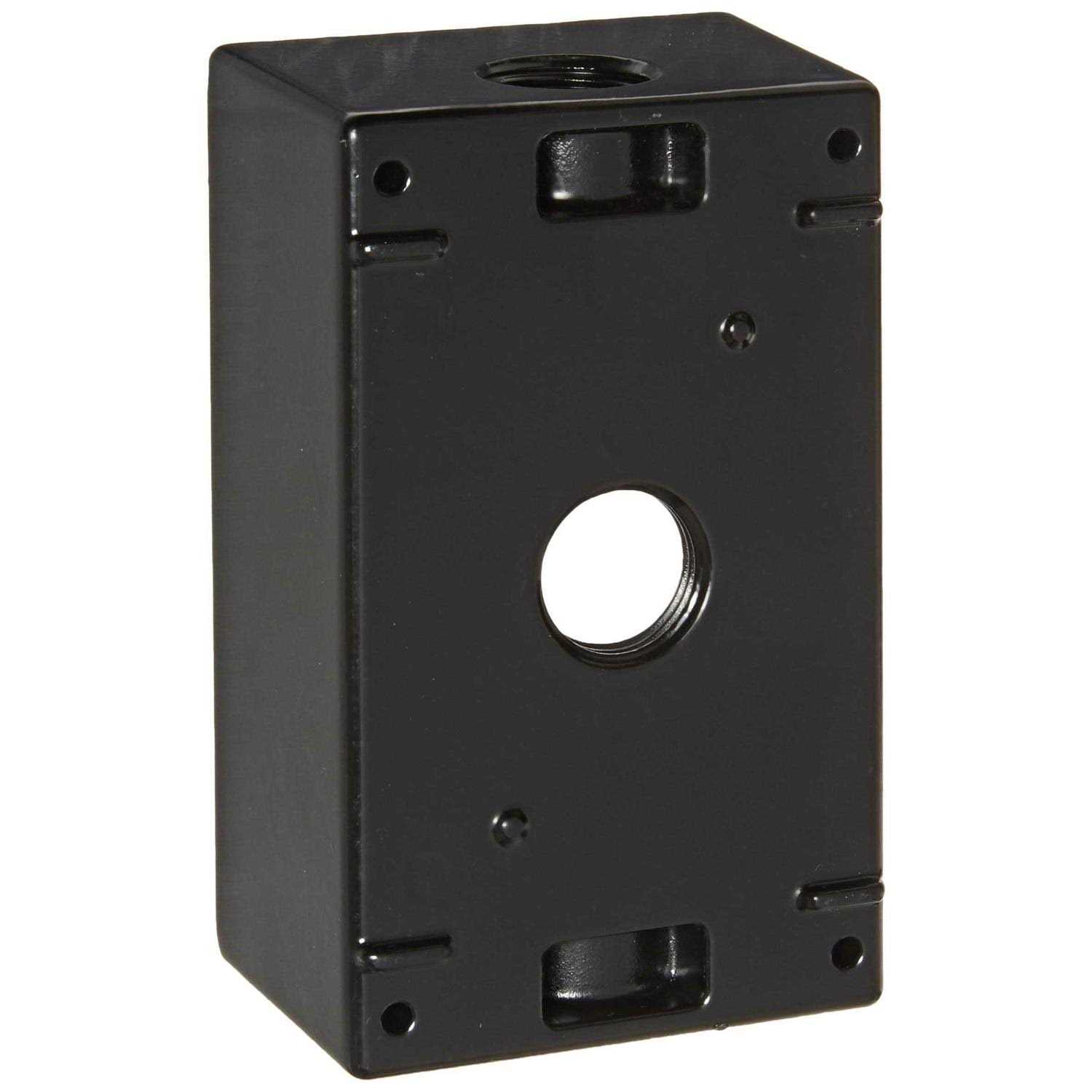RAB B3B Weatherproof Single Outlet 3 Hole Box 1/2 Black - Cheap Fitting