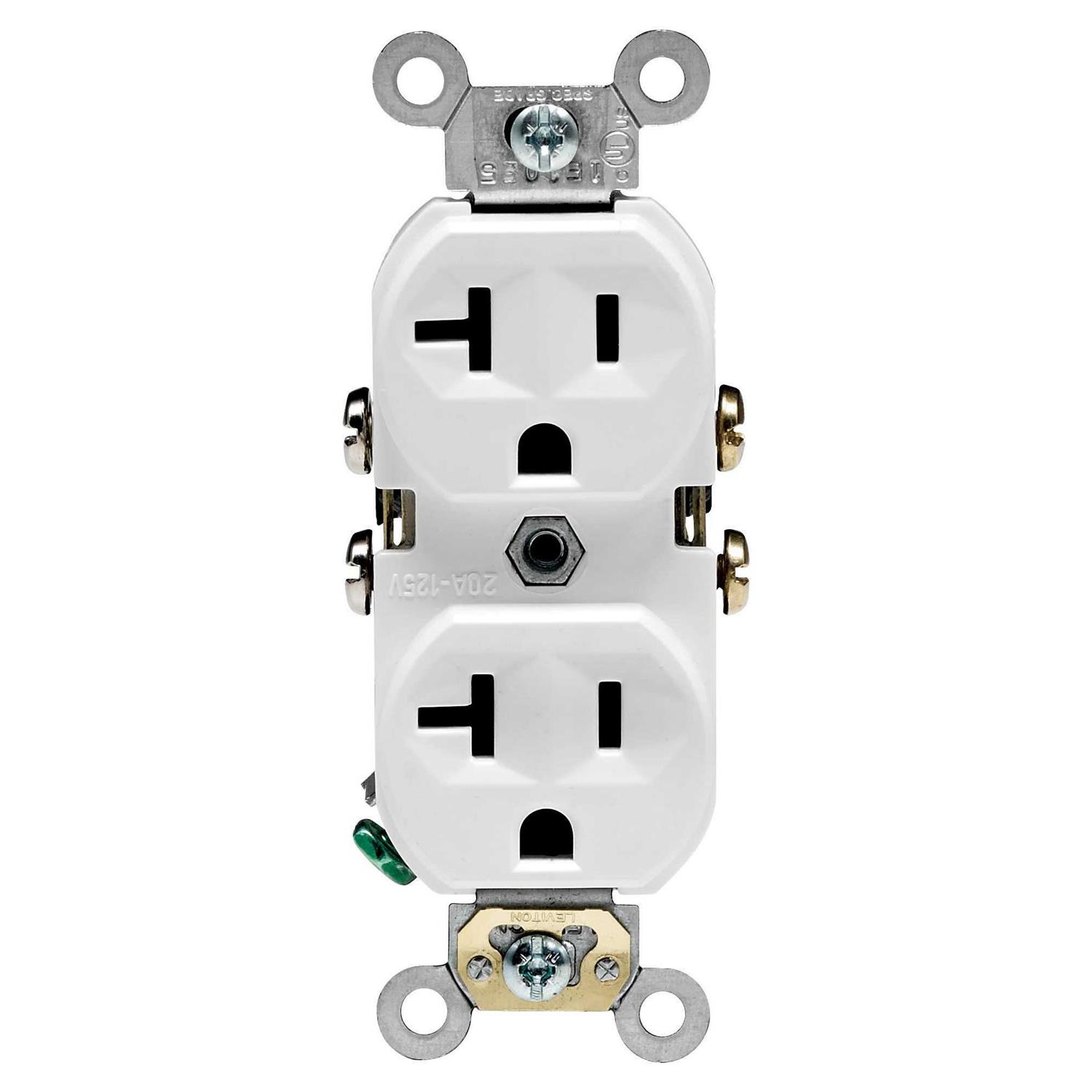 Leviton 20 Amp Commercial Grade Duplex Outlet M02-CBR20-WMP - Cheap Fitting
