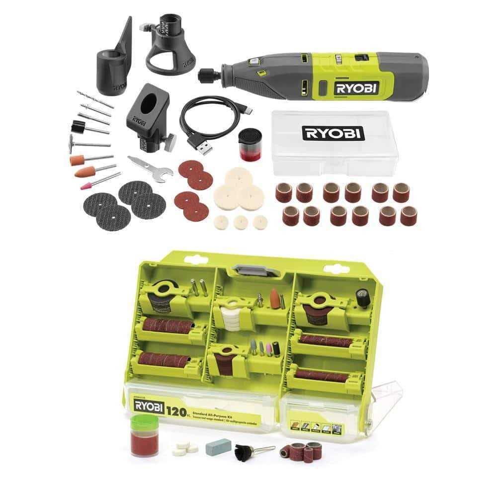 RYOBI 12V Cordless Rotary Tool Kit with Rotary Tool 120-Piece All-Purpose Kit - Cheap Fitting