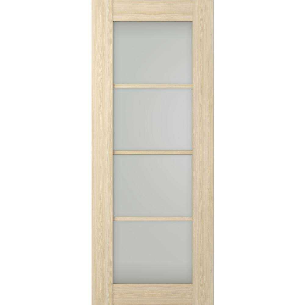 Paneled Wood and Glass Prefinished Avon 4-Lite Standard Door Belldinni Door - Cheap Fitting