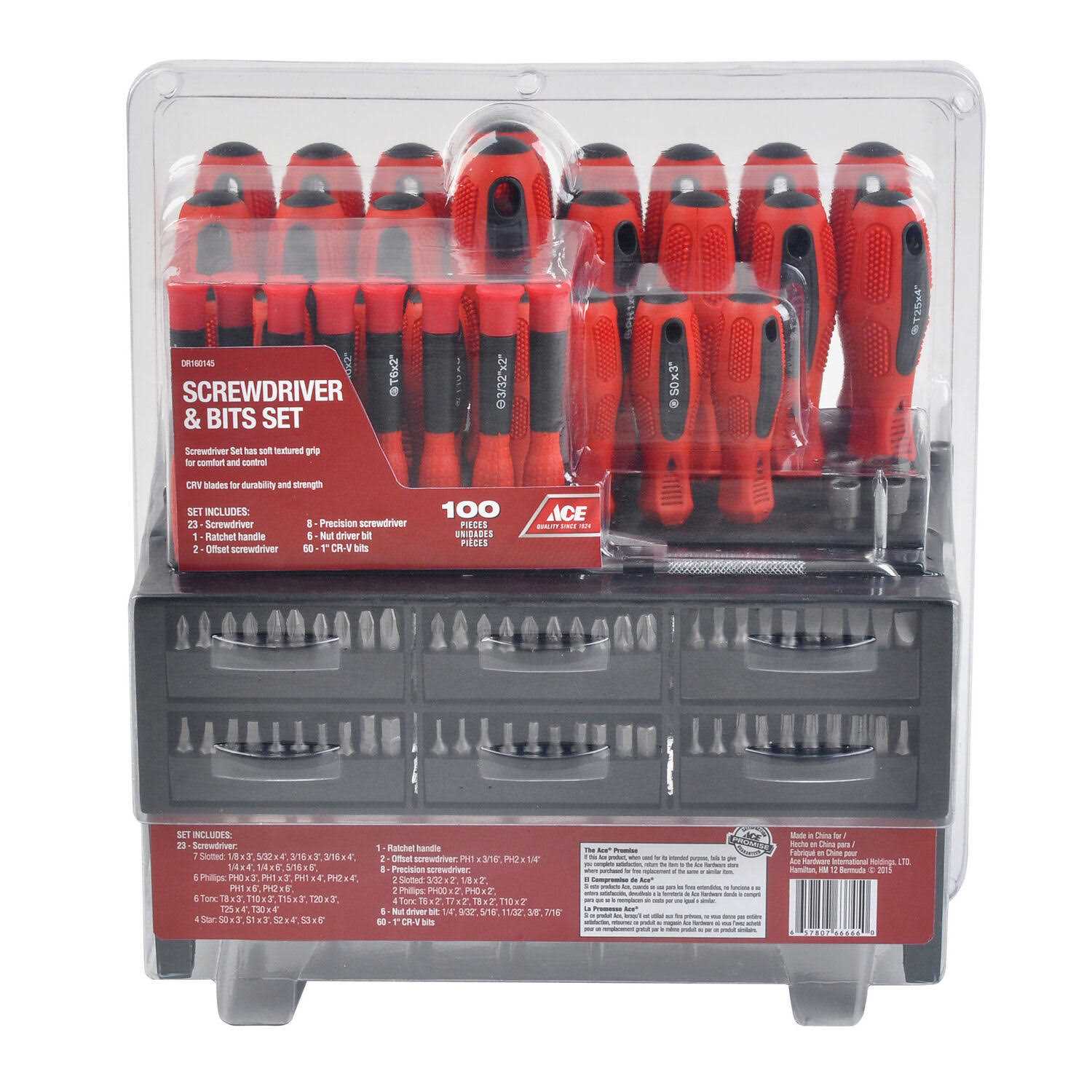 Ace 100 pc Ratcheting Screwdriver and Bit Set - Cheap Fitting