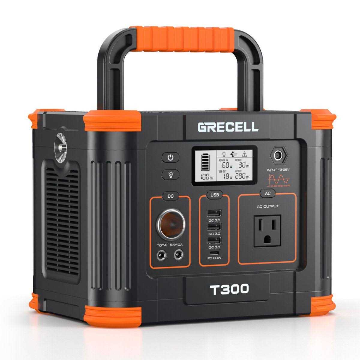 GRECELL Portable Power Station 330W Solar Generator Fast Charging - Cheap Fitting