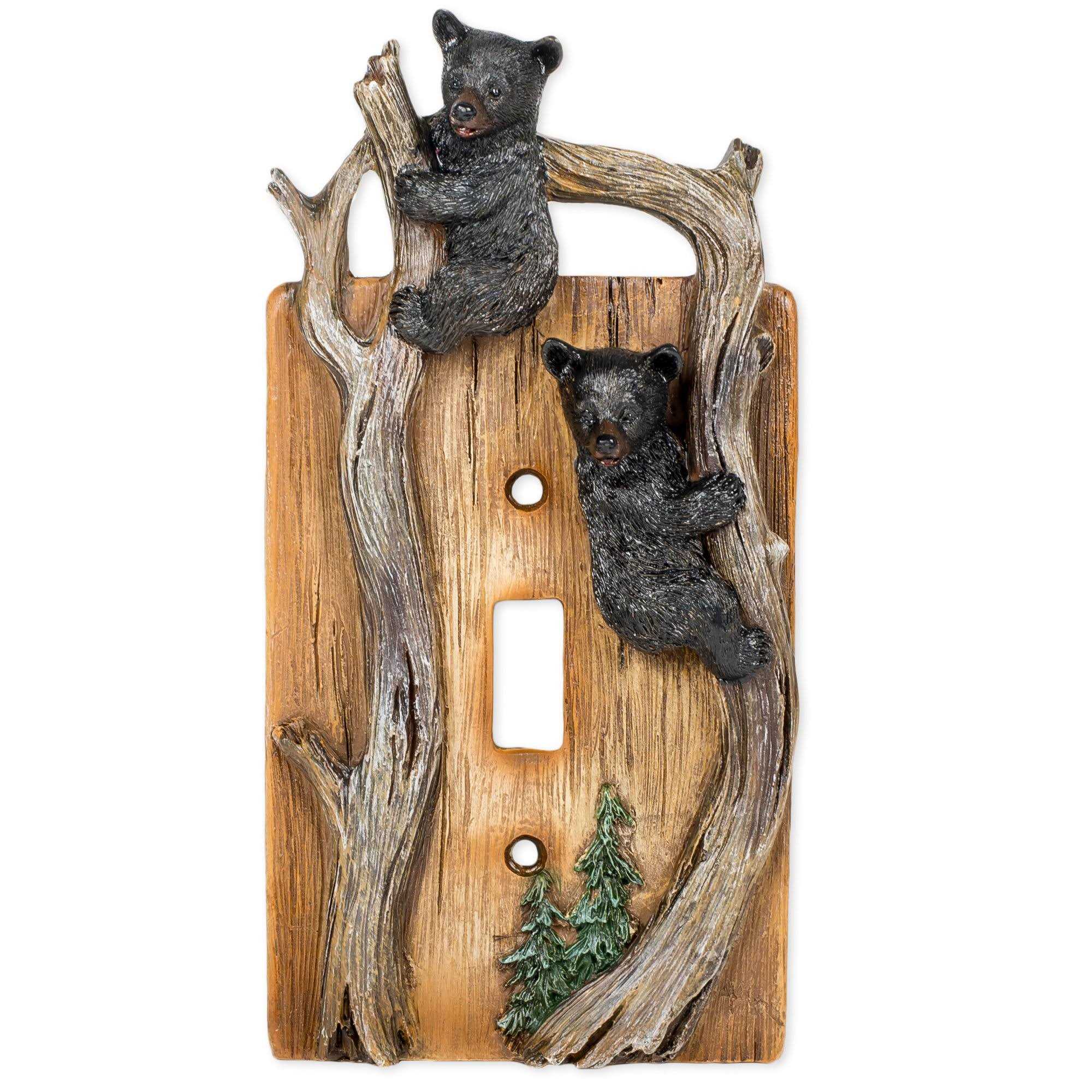 ONXIGLI Bears on Tree Limb Electrical Resin Switch Plate Cover - Cheap Fitting